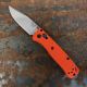 Benchmade Mini Bugout Orange Grivory Scales 2.8" Satin S30V Blade Folding Knife